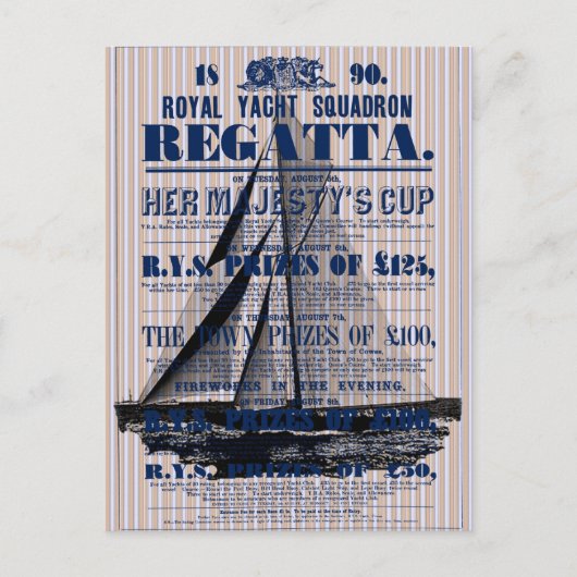  jacht Regatta Advertisement Briefkaart (Voorkant)