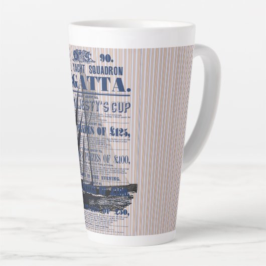  jacht Regatta Advertisement Latte Mok (Rechterhoek)
