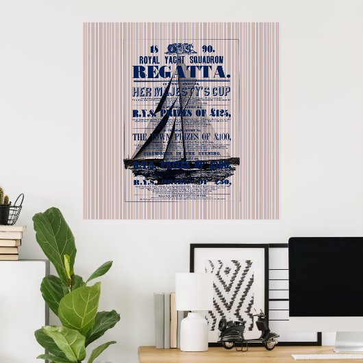  jacht Regatta Advertisement Poster (Thuiskantoor)