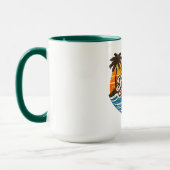 Jacht Retro Zonsondergang Design Mok (Links)