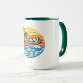 Jacht Retro Zonsondergang Design Mok (Voorkant rechts)