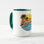 Jacht Retro Zonsondergang Design Mok (Voorkant links)