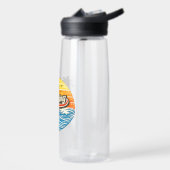 Jacht Retro Zonsondergang Design Waterfles (Links)