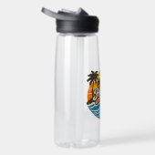 Jacht Retro Zonsondergang Design Waterfles (Rechts)