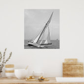 jacht "Shamrock" in New York Harbour 1895 BW Poster (Keuken)