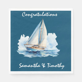 Jacht thema, Nautische felicitatie Servet