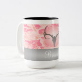 Jacht thema Roze gespikkelde Camo Mok (Voorkant links)