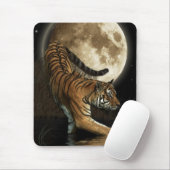 Jacht Tijger & Volle Maan Wildlife Art Muismat (Met muis)