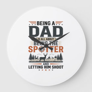 Jacht Vader Spotter Vintage Gravure Shirt Ontwerp Grote Klok
