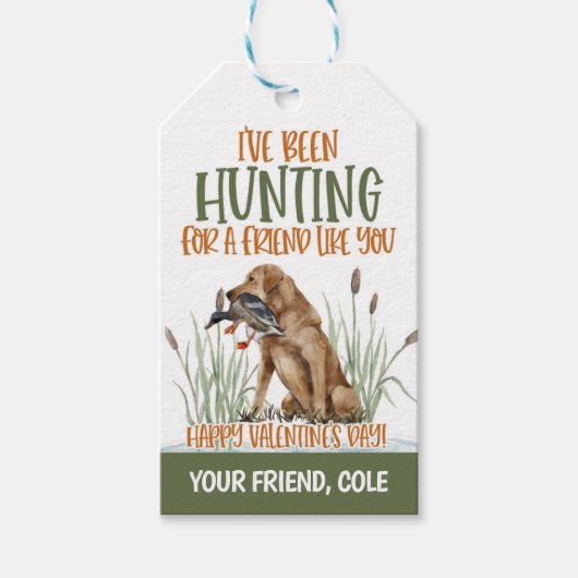 Jacht Valentijn Eend Dog Favor Tag Cadeaulabel (Voorkant)