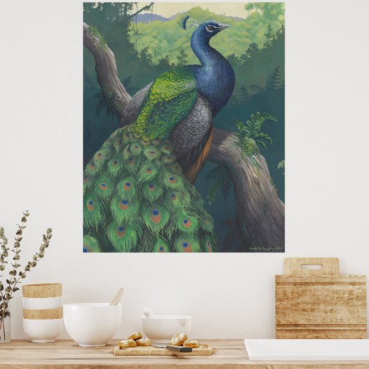 Jacht van de Peacock Print (Keuken)