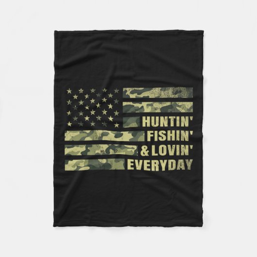 Jacht Vissend elke dag Camo American FLA Fleece Deken (Voorkant)