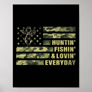 Jacht Vissend elke dag Camo American FLA Poster