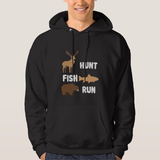 Jacht Vist Beer Wilderness Hunter Camping Hoodie (Voorkant)