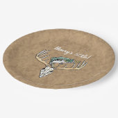 Jacht Vist Happy 50th Birthday Party Papieren Bordje (Gekanteld)