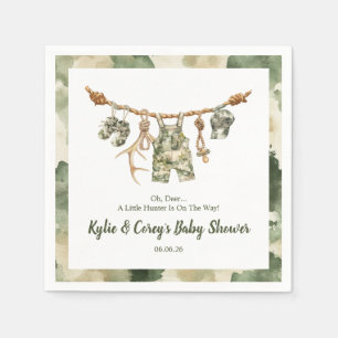 Jacht waslijn camouflage jongens babyshower servet
