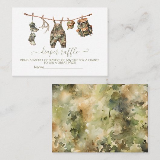 Jacht waslijn Luier Raffle kaart (Voorkant / Achterkant)