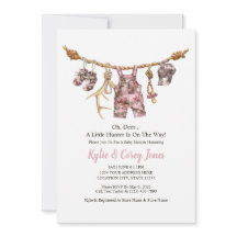 Jacht Waslijn Roze Camouflage Meisje Baby Shower