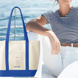 Jacht Zeilboot Contrasterende Afwerking Tote Bag