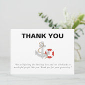 Jachtboot Cruise Verjaardagsfeest Bedankkaart (Staand voorkant)