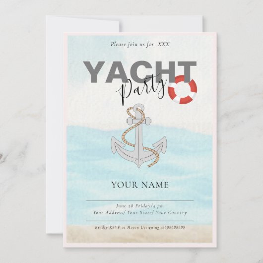 Jachtboot Cruise Verjaardagsfeest Kaart (Voorkant)