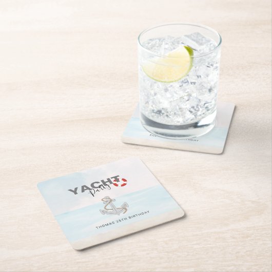 Jachtboot Cruise Verjaardagsfeest Kartonnen Onderzetters (Insitu)