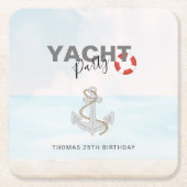 Jachtboot Cruise Verjaardagsfeest Kartonnen Onderzetters (Voorkant)