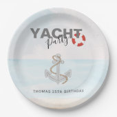 Jachtboot Cruise Verjaardagsfeest Papieren Bordje (Voorkant)