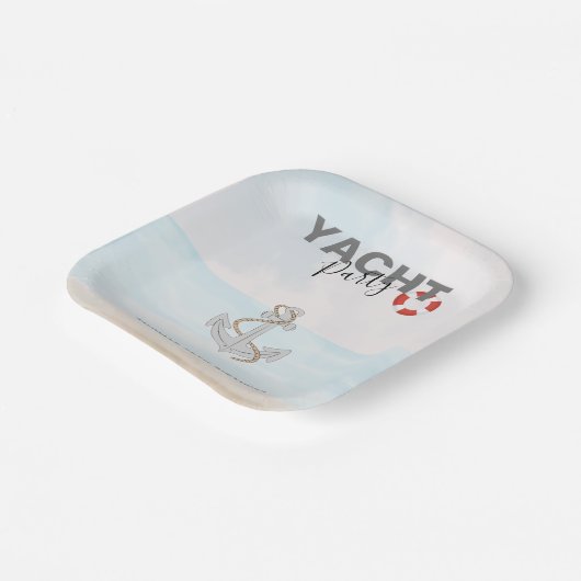 Jachtboot Cruise Verjaardagsfeest Papieren Bordje (Gebogen)