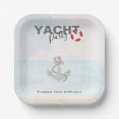 Jachtboot Cruise Verjaardagsfeest Papieren Bordje (Voorkant)