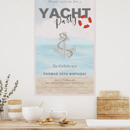 Jachtboot Cruise Verjaardagsfeest Poster