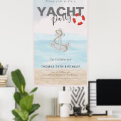 Jachtboot Cruise Verjaardagsfeest Poster (Thuiskantoor)