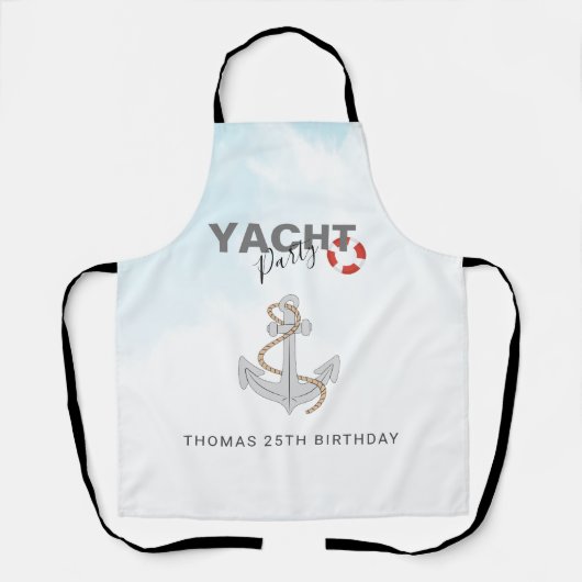 Jachtboot Cruise Verjaardagsfeest Schort (Voorkant)