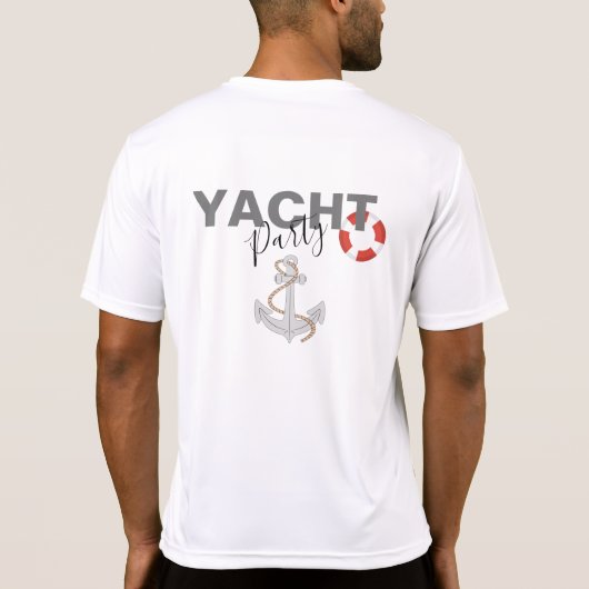 Jachtboot Cruise Verjaardagsfeest T-shirt (Achterkant)
