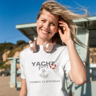 Jachtboot Cruise Verjaardagsfeest T-shirt