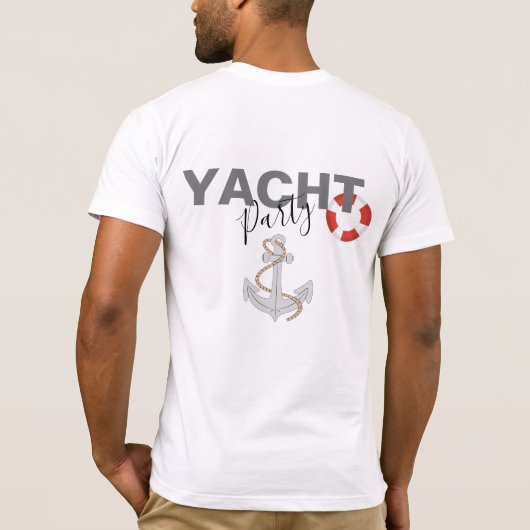Jachtboot Cruise Verjaardagsfeest T-shirt (Achterkant)