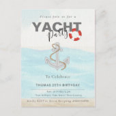 Jachtboot Cruise Verjaardagsfeest Uitnodiging Briefkaart (Voorkant)