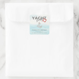 Jachtboot Cruise Verjaardagsfeest Vierkante Sticker