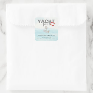 Jachtboot Cruise Verjaardagsfeest Vierkante Sticker
