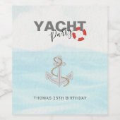 Jachtboot Cruise Verjaardagsfeest Wijn Etiket (Enkel label)
