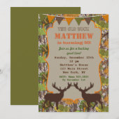 Jachtcamouflage verjaardagsfeest uitnodigingen (Voorkant / Achterkant)