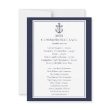Jachtclub Nautisch Navy Blau Menu Programma 