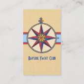 Jachtclub, zeilclub, jachthaven, nautische winkel visitekaartje (Achterkant)