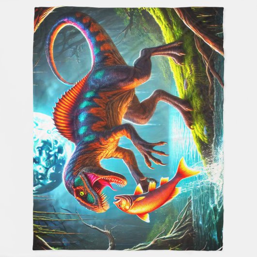 jachtdinosaurus fleece deken (Voorkant)