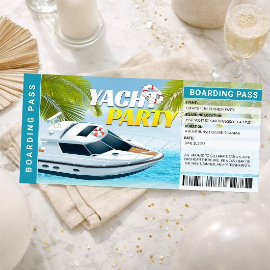 Jachten Boot Cruise Verjaardagsfeest Uitnodiging