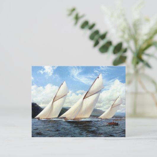 jachten en een klein stoomvat briefkaart (Staand voorkant)