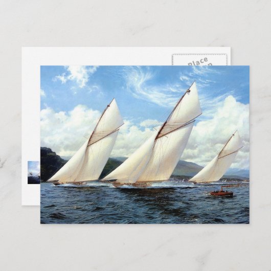 jachten en een klein stoomvat briefkaart (Voorkant / Achterkant)