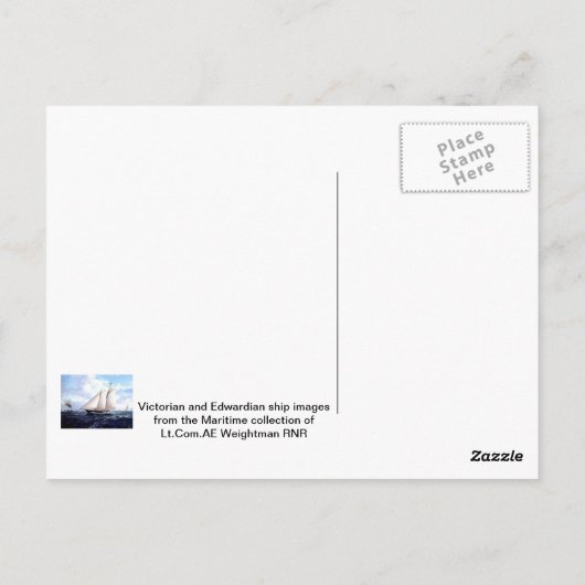 jachten en een klein stoomvat briefkaart (Achterkant)