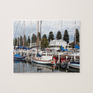 jachten in jachthaven, Port Fairy, Victoria, Austr Legpuzzel