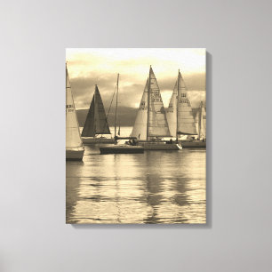 Jachten in Rothesay Bay, Schotland. Canvas Afdruk